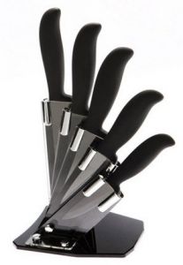 5 керамических ножей с подставкой ― Телемагазин Топ Шоп Омск