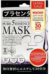 Japan Gals Маска с плацентой "Pure5 Essential" 30 шт